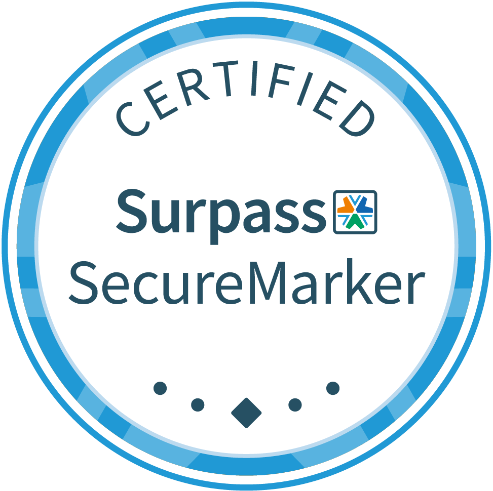 Surpass SecureMarker Certified badge