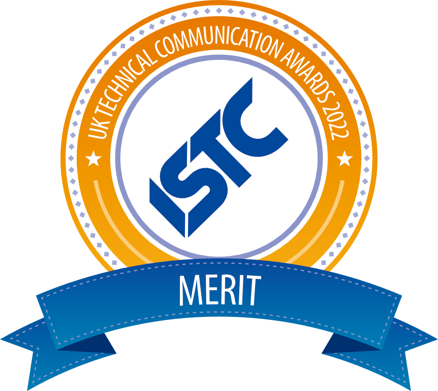 2022 UK Technical Communication Awards Merit Award (link opens in new tab)
